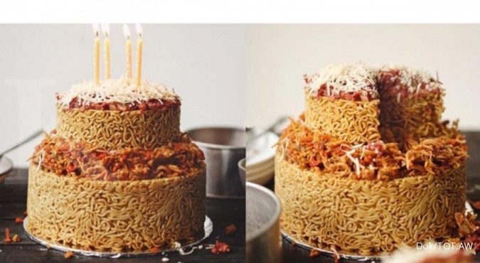 Hits di Jakarta, kue ultah dari Indomie Goreng Hits di Jakarta, kue ultah dari Indomie Goreng