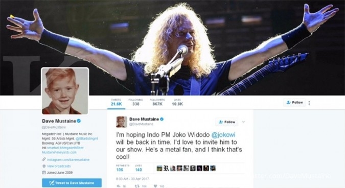 Megadeth undang Jokowi tonton Hammersonic 2017 Megadeth undang Jokowi tonton Hammersonic 2017