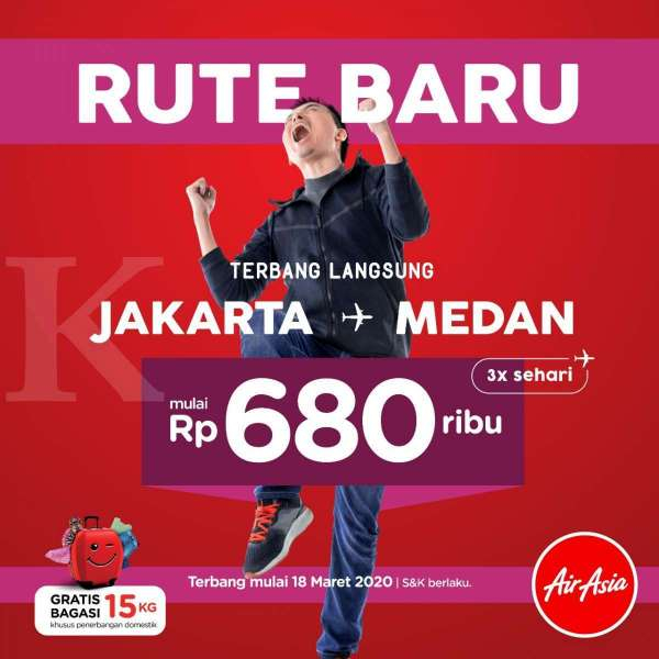Kembangkan Terus Konektivitas Domestik, AirAsia Buka Penerbangan 3 Kali Sehari Medan Kualanamu - Jakarta
