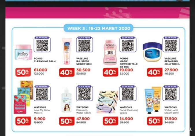 Promo mingguan watson periode 16-22 maret 2020