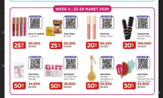 Promo mingguan watsons periode 23-29 maret 2020 (Kontan)