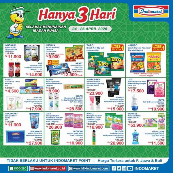 Promo Indomaret Hanya 3 Hari 24-26 April 2020