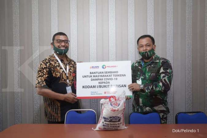 Salurkan Bantuan Sembako ke Masyarakat, Pelindo 1 Sinergi dengan Kodam I/BB