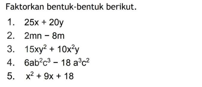 Soal Pemfaktoran Aljabar Cara Golden
