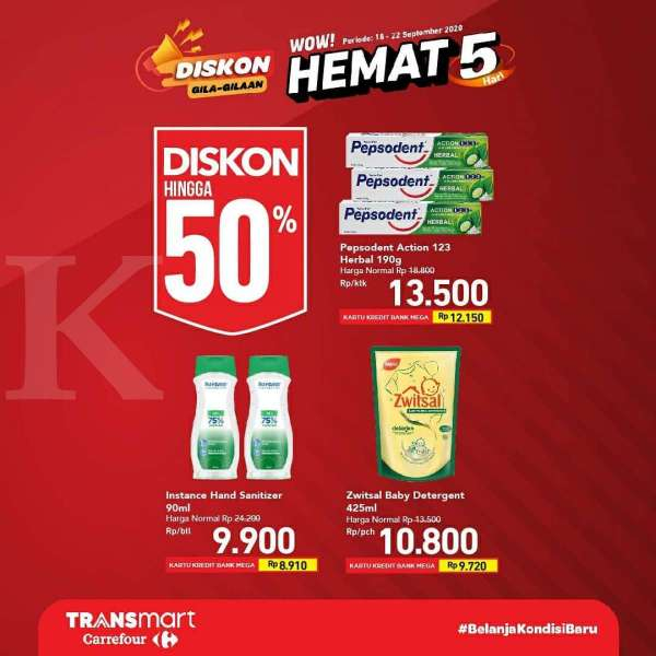 Promo <a href='https://kupang.tribunnews.com/tag/transmart-carrefour' title='Transmart&nbsp;Carrefour'>Transmart&nbsp;Carrefour</a> 18-22 September 2020
