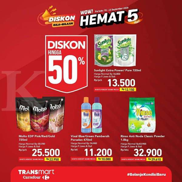 Promo <a href='https://kupang.tribunnews.com/tag/transmart-carrefour' title='Transmart&nbsp;Carrefour'>Transmart&nbsp;Carrefour</a> 18-22 September 2020