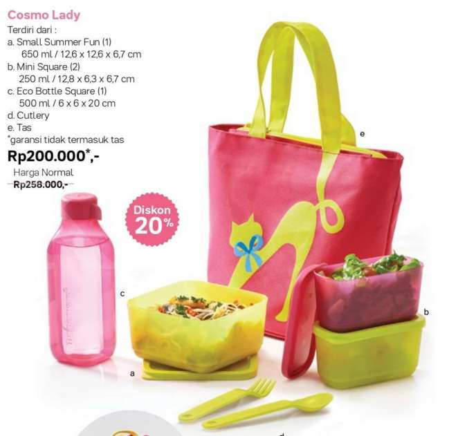 Diskon 20 Cosmo Lady Small Click To Go H2go Di Promo Tupperware Desember 2020