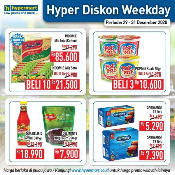 Promo Hypermart weekday 29-31 Desember 2020 