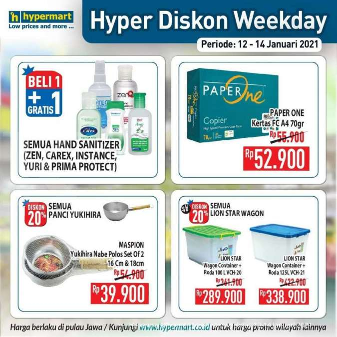 Promo <a href='https://kupang.tribunnews.com/tag/hypermart' title='Hypermart'>Hypermart</a> weekday 12-14 Januari 2021 