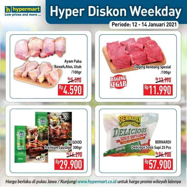 Promo <a href='https://kupang.tribunnews.com/tag/hypermart' title='Hypermart'>Hypermart</a> weekday 12-14 Januari 2021 