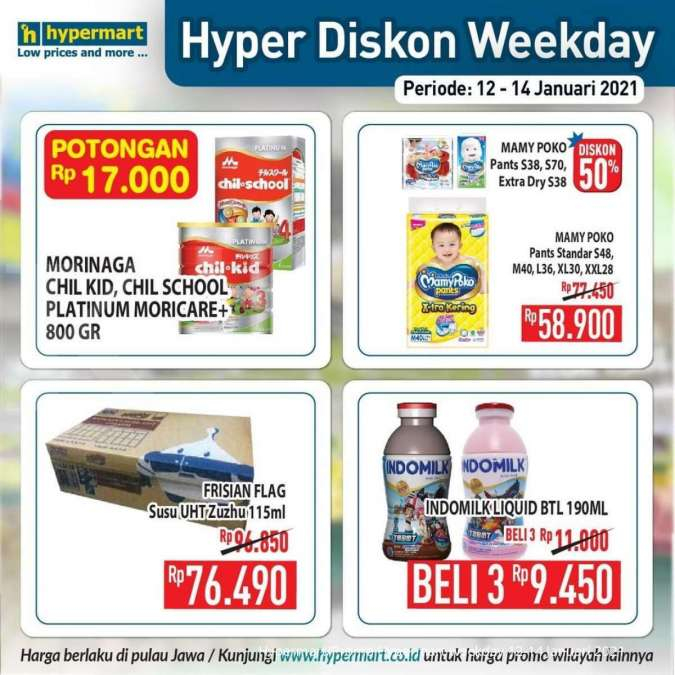 Promo <a href='https://kupang.tribunnews.com/tag/hypermart' title='Hypermart'>Hypermart</a> weekday 12-14 Januari 2021 