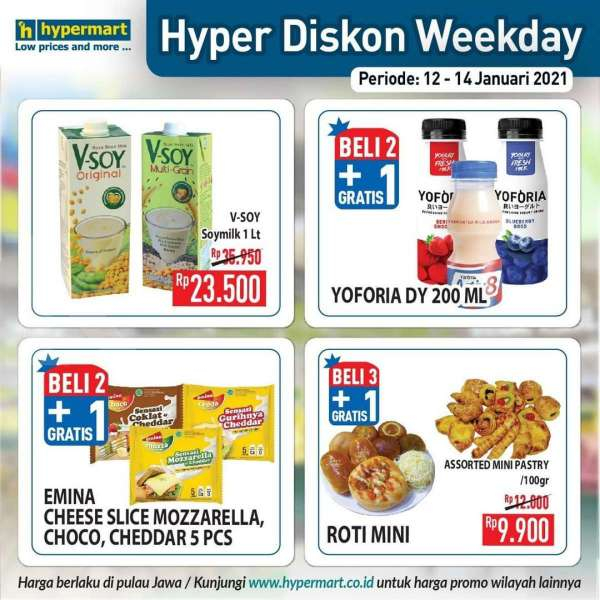 Promo <a href='https://kupang.tribunnews.com/tag/hypermart' title='Hypermart'>Hypermart</a> weekday 12-14 Januari 2021 