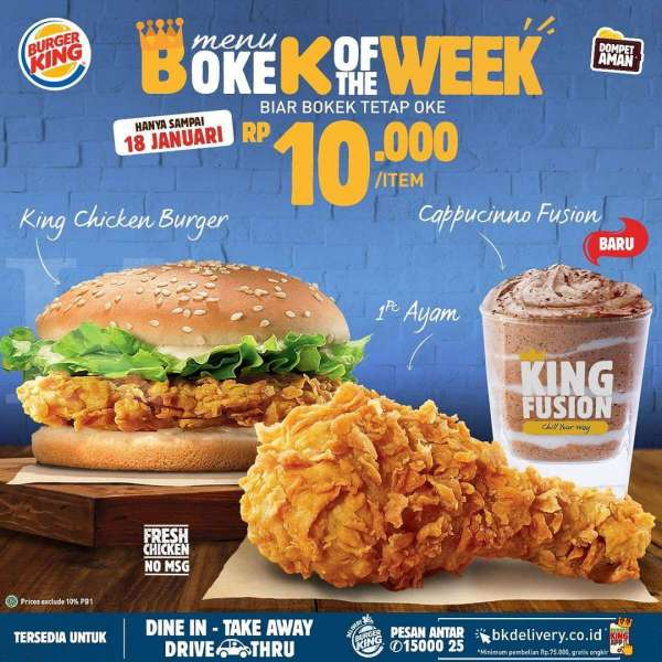 Promo Burger King 12-18 Januari 2021