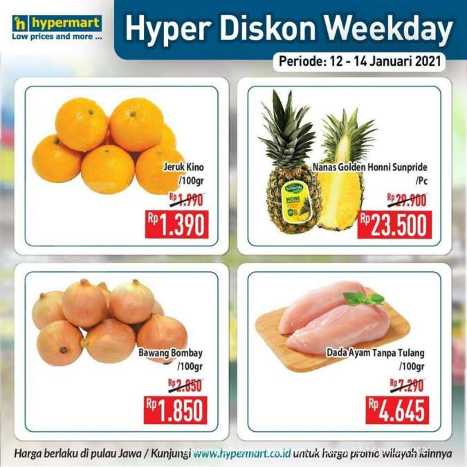 Promo <a href='https://kupang.tribunnews.com/tag/hypermart' title='Hypermart'>Hypermart</a> weekday 12-14 Januari 2021 