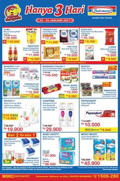 Promo JSM <a href='https://madura.tribunnews.com/tag/indomaret' title='Indomaret'>Indomaret</a> Hanya 3 Hari 22-24 Januari 2021