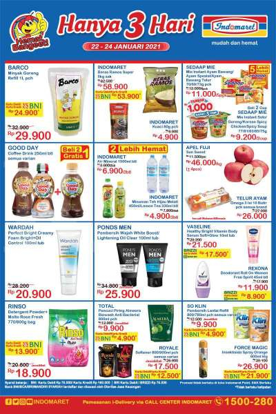 Promo JSM <a href='https://madura.tribunnews.com/tag/indomaret' title='Indomaret'>Indomaret</a> Hanya 3 Hari 22-24 Januari 2021