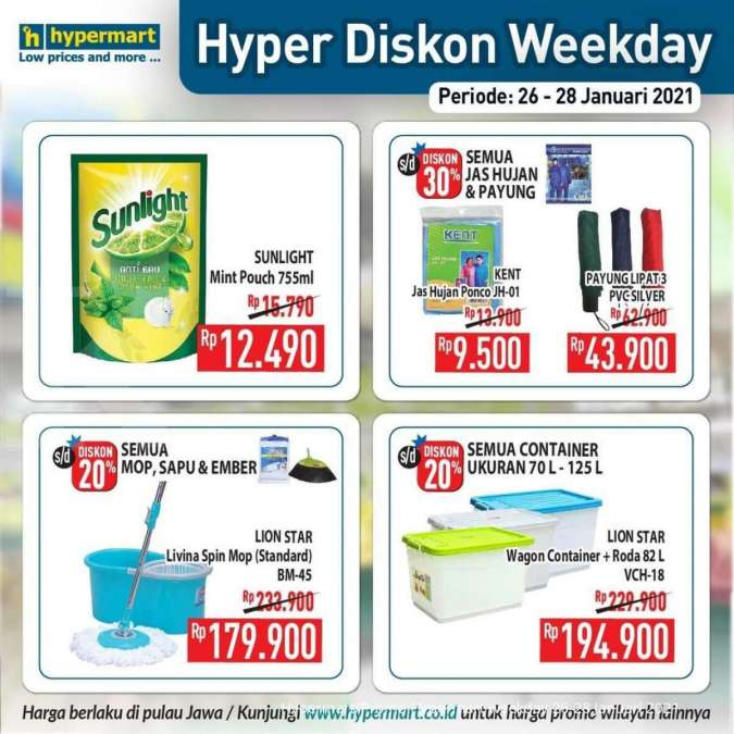 Promo <a href='https://jambi.tribunnews.com/tag/hypermart' title='Hypermart'>Hypermart</a> weekday 26-28 Januari 2021 