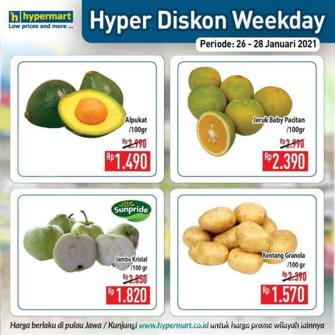 Promo <a href='https://jambi.tribunnews.com/tag/hypermart' title='Hypermart'>Hypermart</a> weekday 26-28 Januari 2021 
