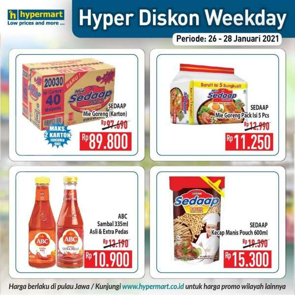 Promo <a href='https://jambi.tribunnews.com/tag/hypermart' title='Hypermart'>Hypermart</a> weekday 26-28 Januari 2021 