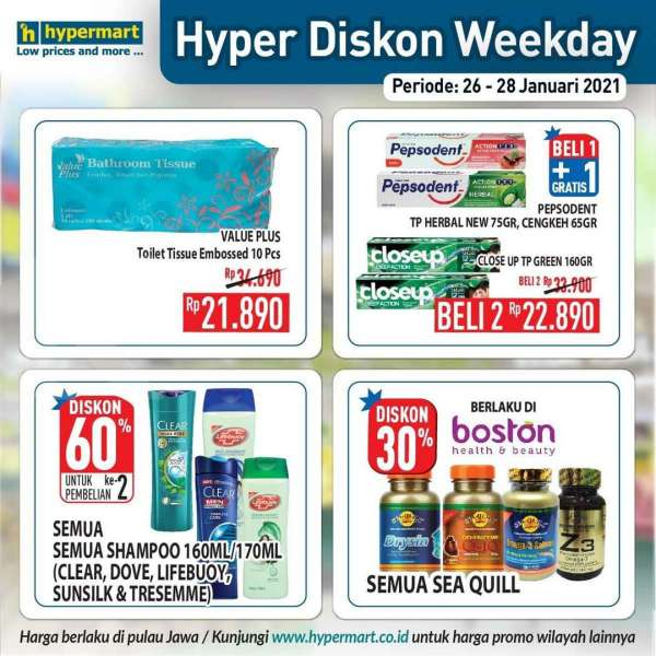 Promo <a href='https://jambi.tribunnews.com/tag/hypermart' title='Hypermart'>Hypermart</a> weekday 26-28 Januari 2021 