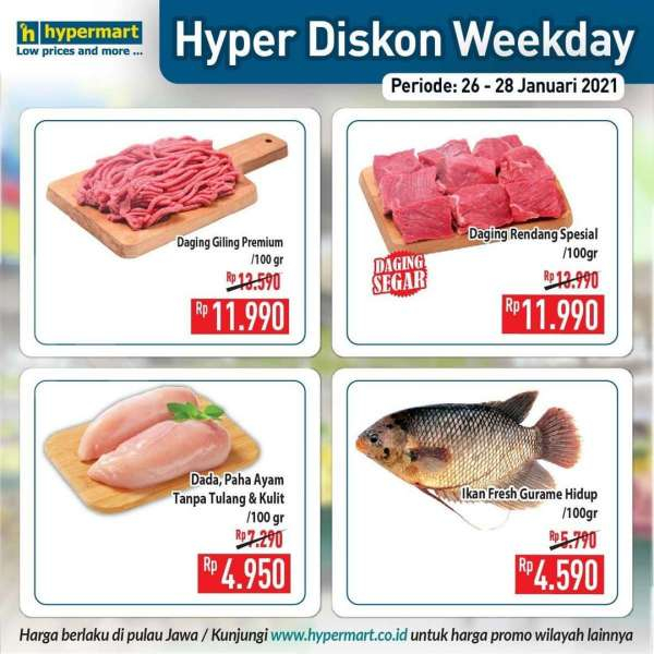 Promo <a href='https://jambi.tribunnews.com/tag/hypermart' title='Hypermart'>Hypermart</a> weekday 26-28 Januari 2021 
