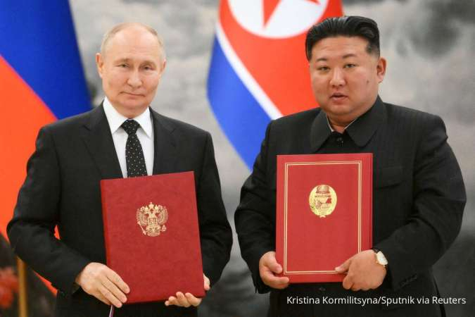 Vladimir Putin dan Kim Jong Un
