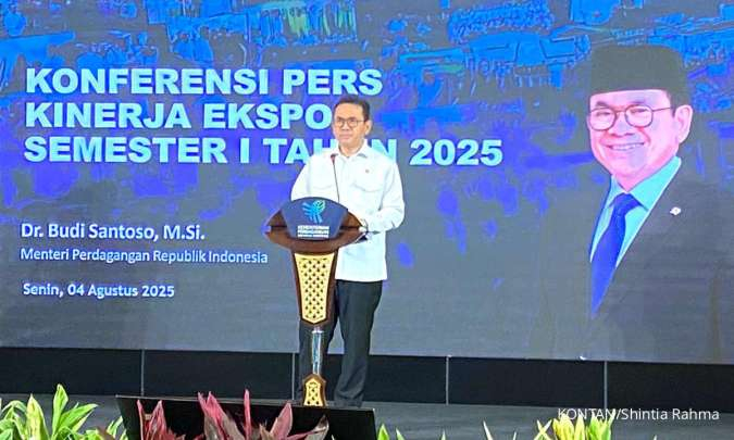 Menteri Perdagangan Budi Santoso saat memaparkan kinerja ekspor RI.