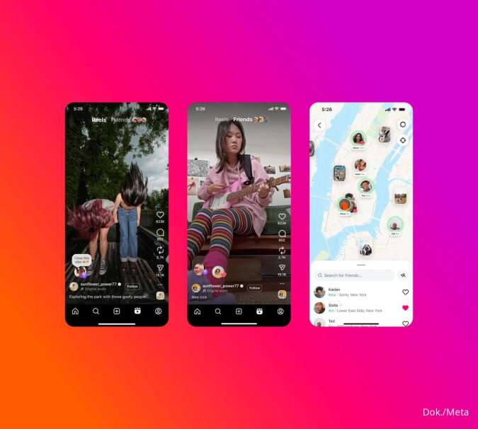 Fitur baru Instagram, map, friends di reel dan repost