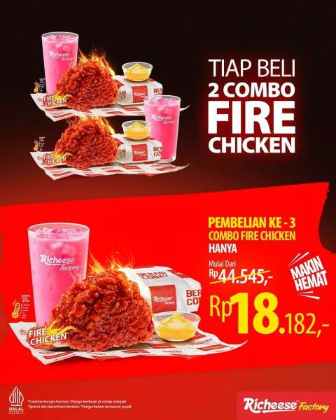 Promo Richeese Combo Fire Chicken 