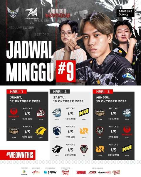 Jadwal MPL ID S16 Regular Season Week 9