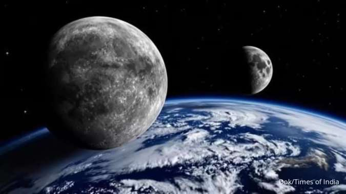 Ilustrasi Bumi memiliki dua Bulan